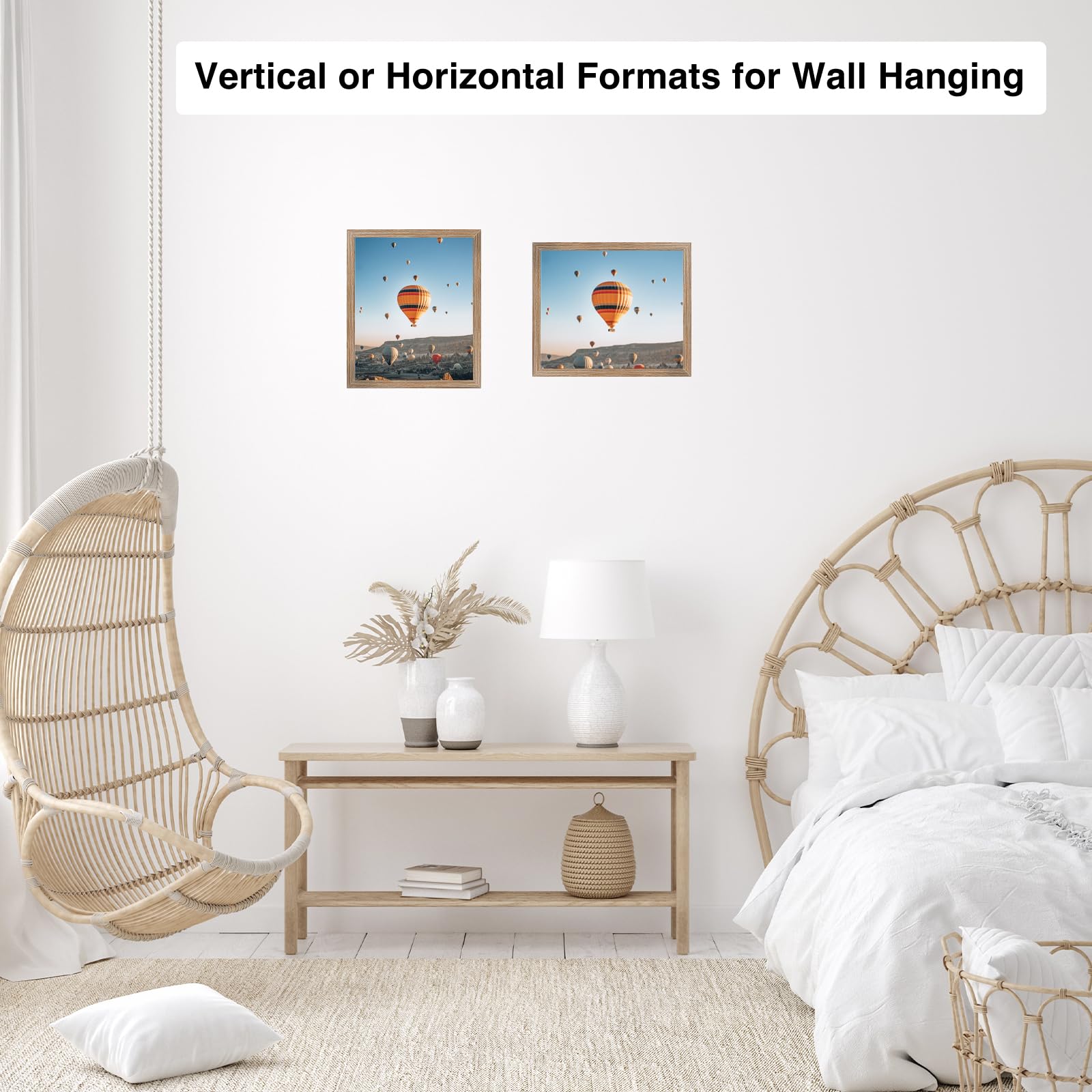 8x9 Picture Frame Rustic Brown for Wall Hanging or Tabletop, Wall Mounting Horizontally or Vertically, 8 x 9 Wall Gallery Poster